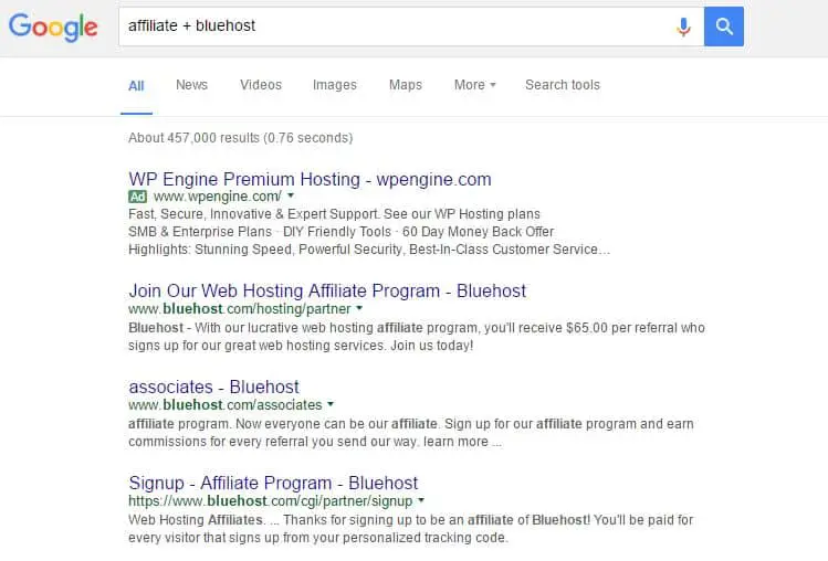 How to find affiliate programs in Google search