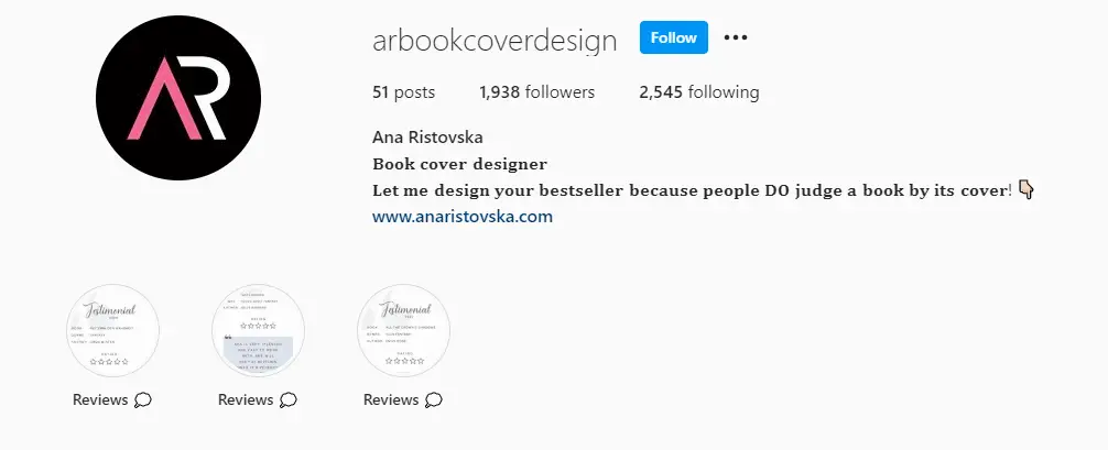 Arc Book Cover Design Profile Example